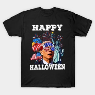 Funny Joe Biden Happy Halloween Confused 4th of July 2024, Funny 4th of July T-Shirt